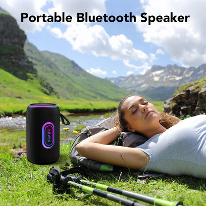 Portable Wireless Bluetooth Speaker – Waterproof, 35W Loud Sound, 30H Battery, RGB Party Lights