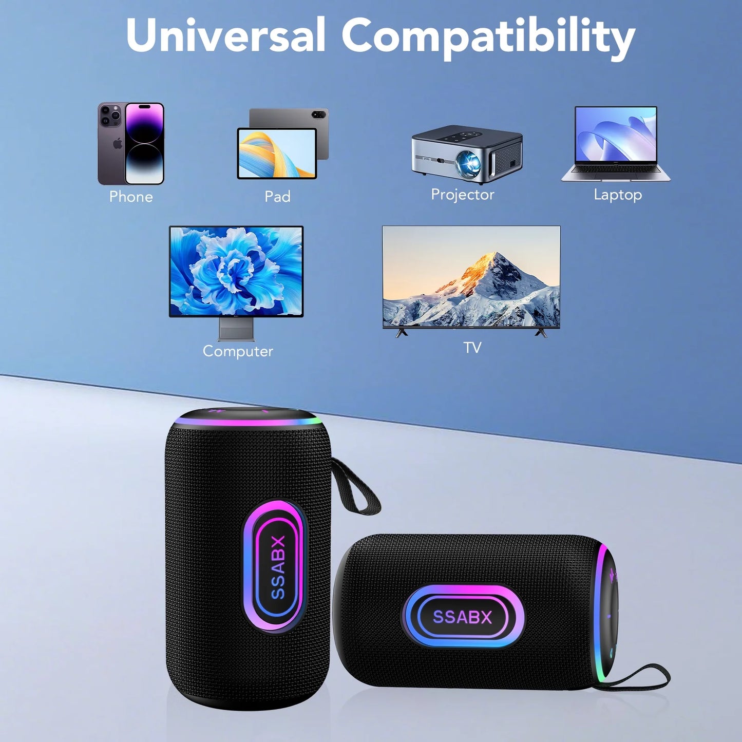 Portable Wireless Bluetooth Speaker – Waterproof, 35W Loud Sound, 30H Battery, RGB Party Lights