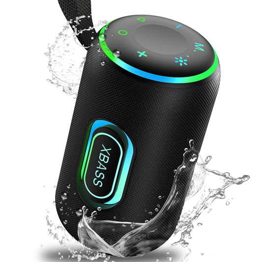 Portable Wireless Bluetooth Speaker – Waterproof, 35W Loud Sound, 30H Battery, RGB Party Lights